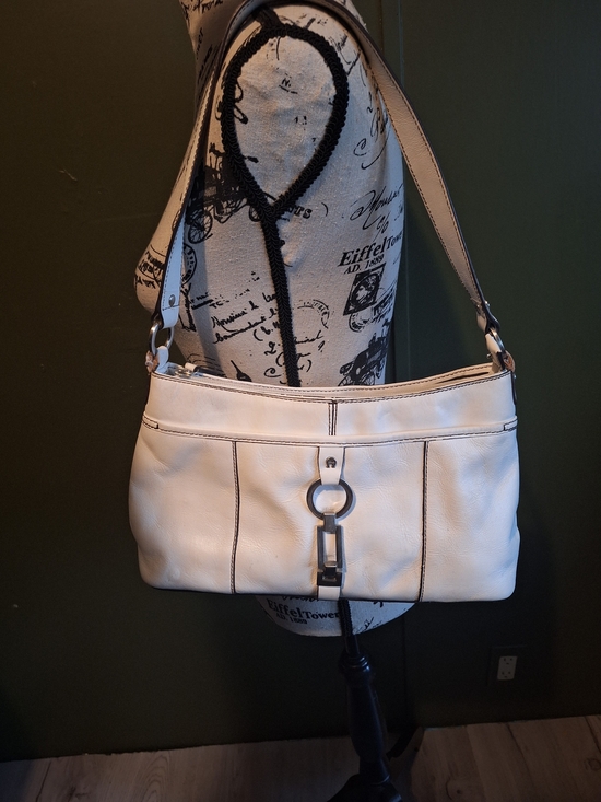 Etienne Aigner Handbags - Etienne Aigner Cream Shoulder Bag with Ring Accent